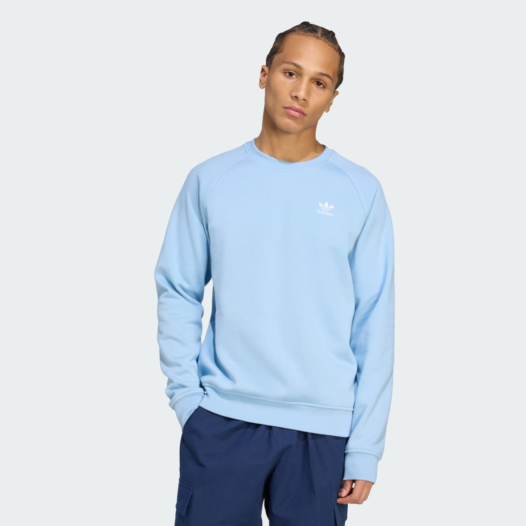 Mikina adidas Performance Trefoil Essentials Crew Sweatshirt Modrá | JW3524, 0