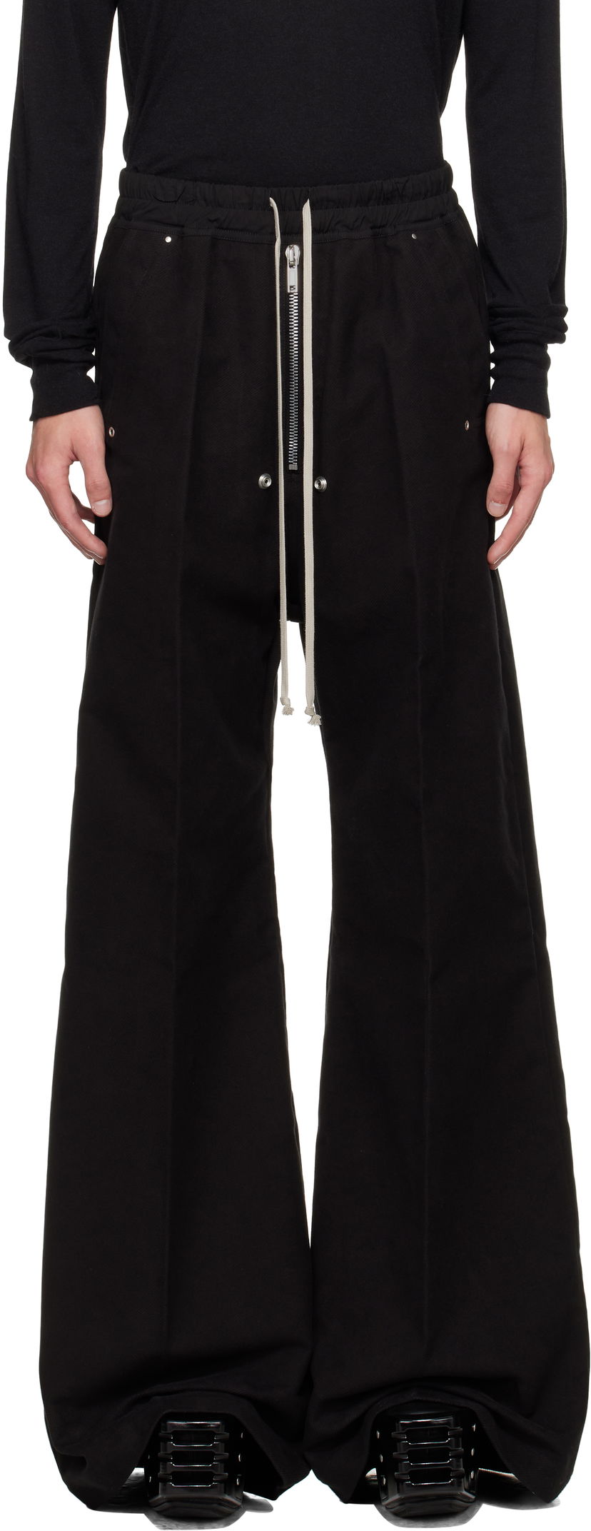 Nohavice Rick Owens Rick Owens Concordians Wide Bela Trousers Čierna | RU02E1366 TB