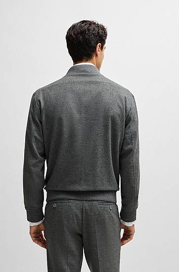 Bomber bunda BOSS Slim-Fit Bomber Jacket Šedá | 50502547, 1