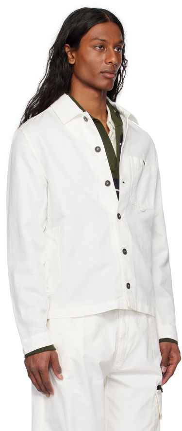 Košeľa C.P. Company C.P. Company Lens Cotton Linen Overshirt Biela | 18CMOS102A-006273G, 1