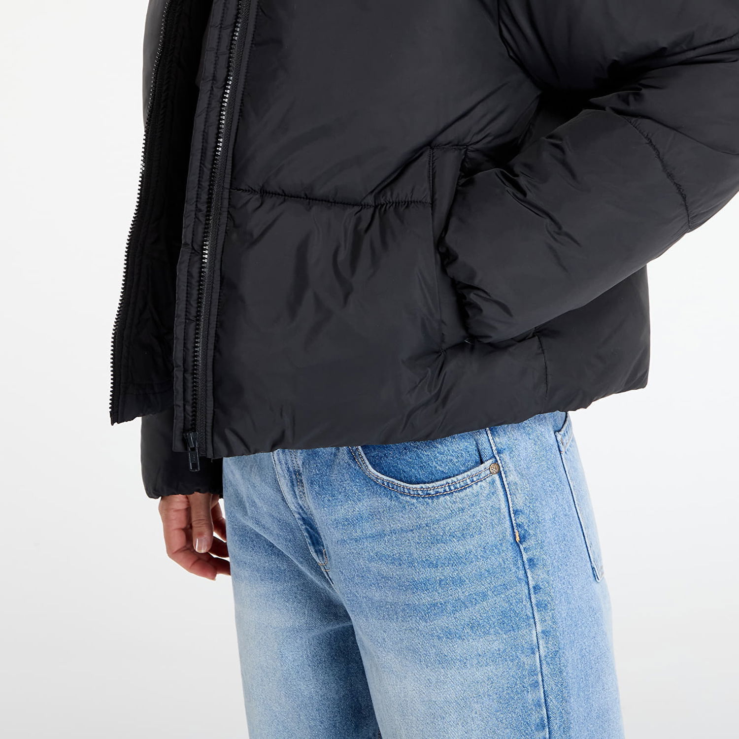 Prešívaná bunda Urban Classics Hooded Collar Puffer Jacket Čierna | TB7797-00007, 1