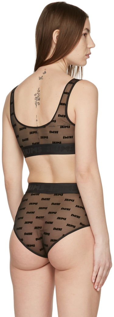 Podprsenka SKIMS After Hours Logo-Jacquard Mesh Bra Čierna | BR-SCN-1312, 2