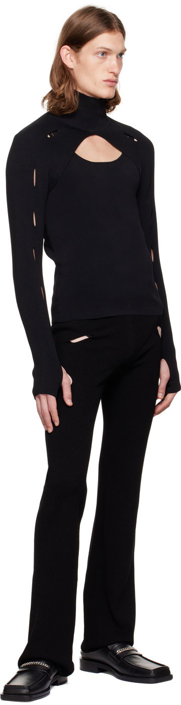 Sveter Dion Lee Slash Woven Turtleneck Top Čierna | C7006F21, 3