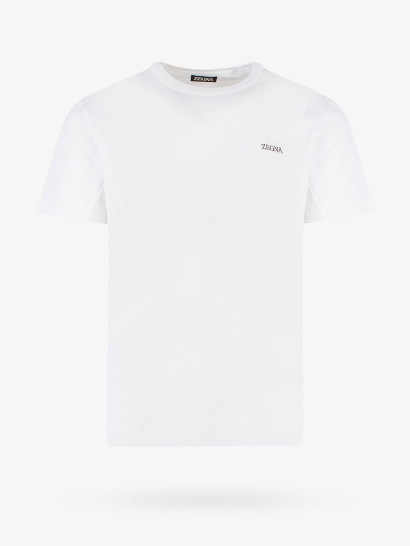 Tričko ZEGNA Men's White Crew Neck T-Shirt Biela | E7360A5B760N00