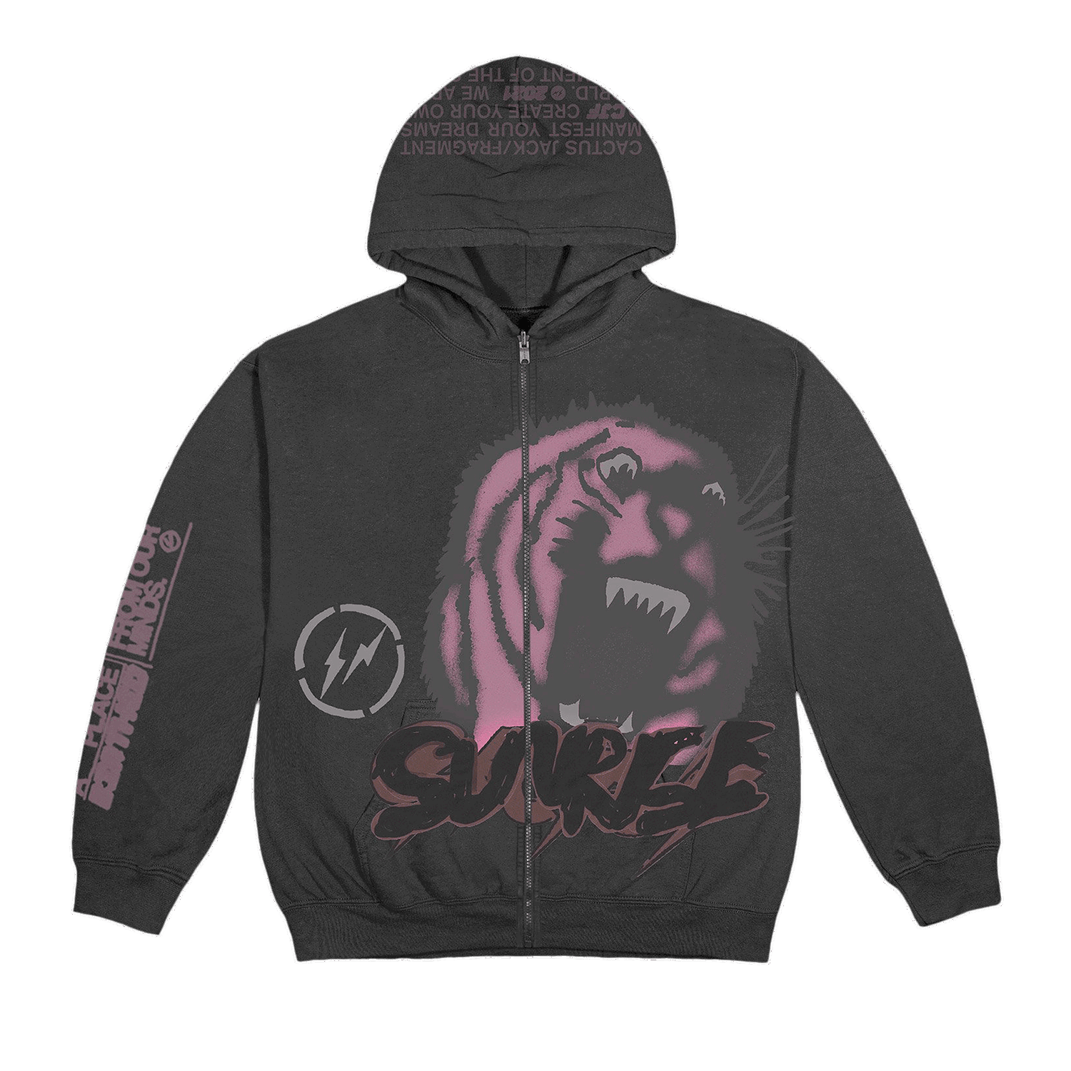 Mikina Cactus Jack by Travis Scott Fragment x Sunrise Zip Up Hoodie Šedá | CJFR HZ08 GREY, 0
