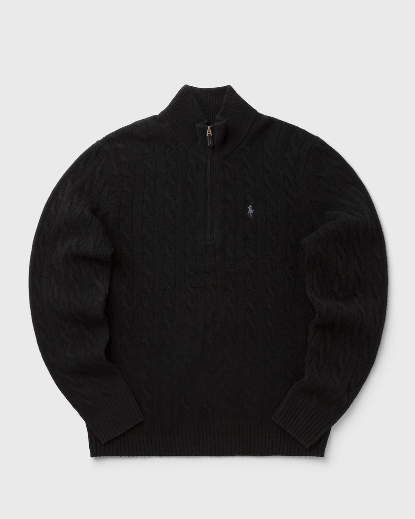Sveter Polo by Ralph Lauren Cable Knit Quarter-Zip Mock Neck Sweater Čierna | 710876766005
