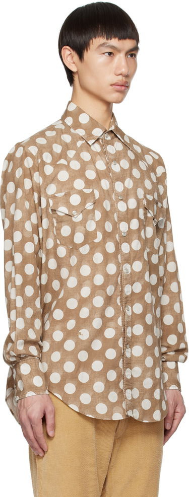 Košeľa ERL ERL Polka Dot Long Sleeve Shirt Hnedá | ERL06B012, 1