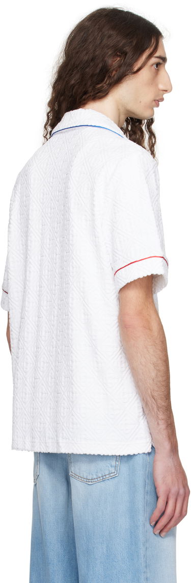 Košeľa Casablanca Casablanca Monogram Jacquard Towelling Short Sleeve Shirt Biela | MPF25-SH-085-01, 2