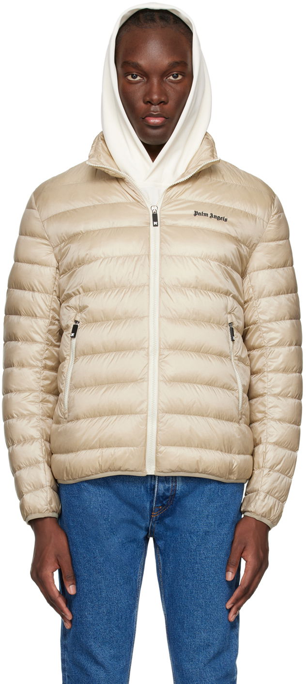Prešívaná bunda Palm Angels Embroidered Logo Down Jacket Béžová | PMED045S24FAB0016110, 0
