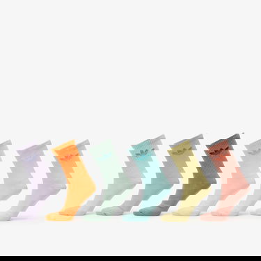 Ponožky adidas Originals Trefoil Crew Sock Cushion 6-Pack Silver Green/ Glow Pink/ Powder Yellow Rôznofarebný | JI9505, 0