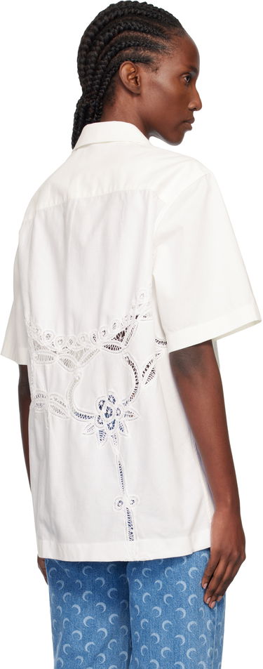 Košeľa Marine Serre Regenerated Household Linen Short Sleeve Bowling Shirt Biela | USI016AUWOV0045, 2