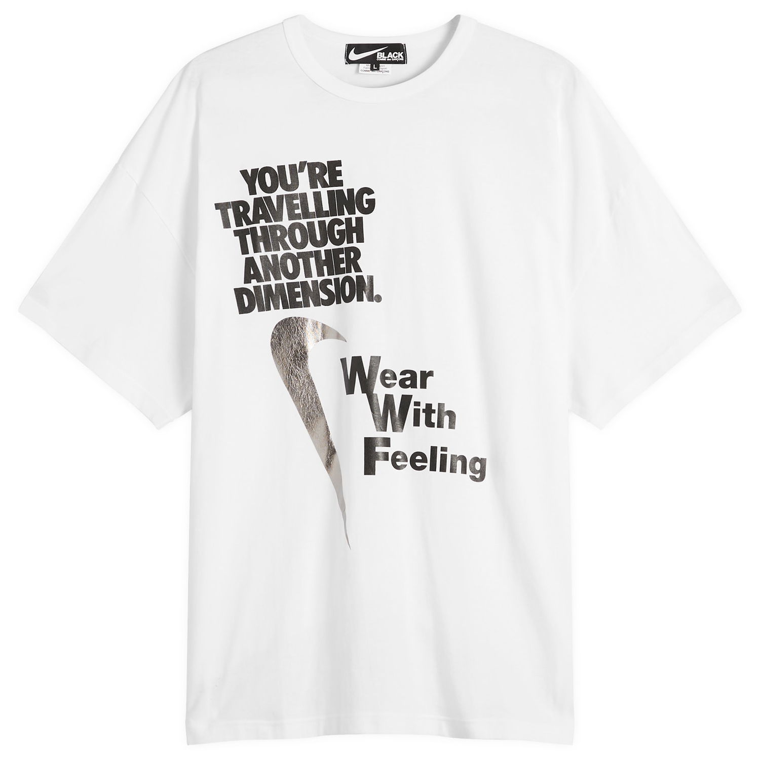Tričko Comme des Garçons CDG Black x Nike T-Shirt, Size L Biela | 1P-T101-W25-2, 1