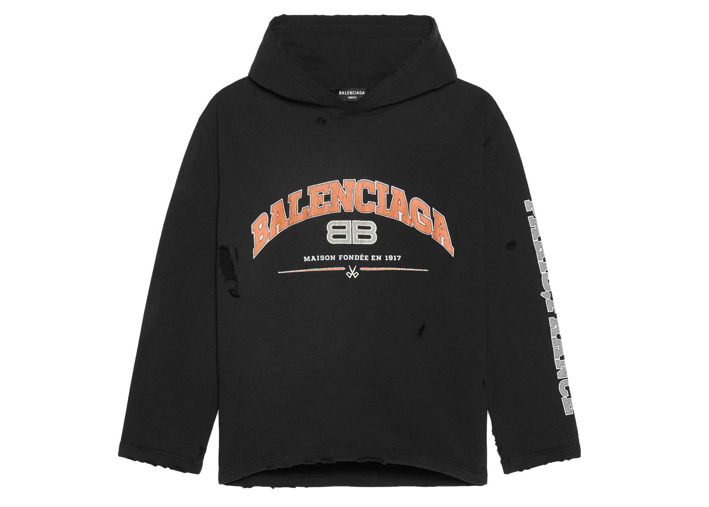 Mikina Balenciaga Maison Cropped Hoodie Čierna | 670946TLVJ30107, 0