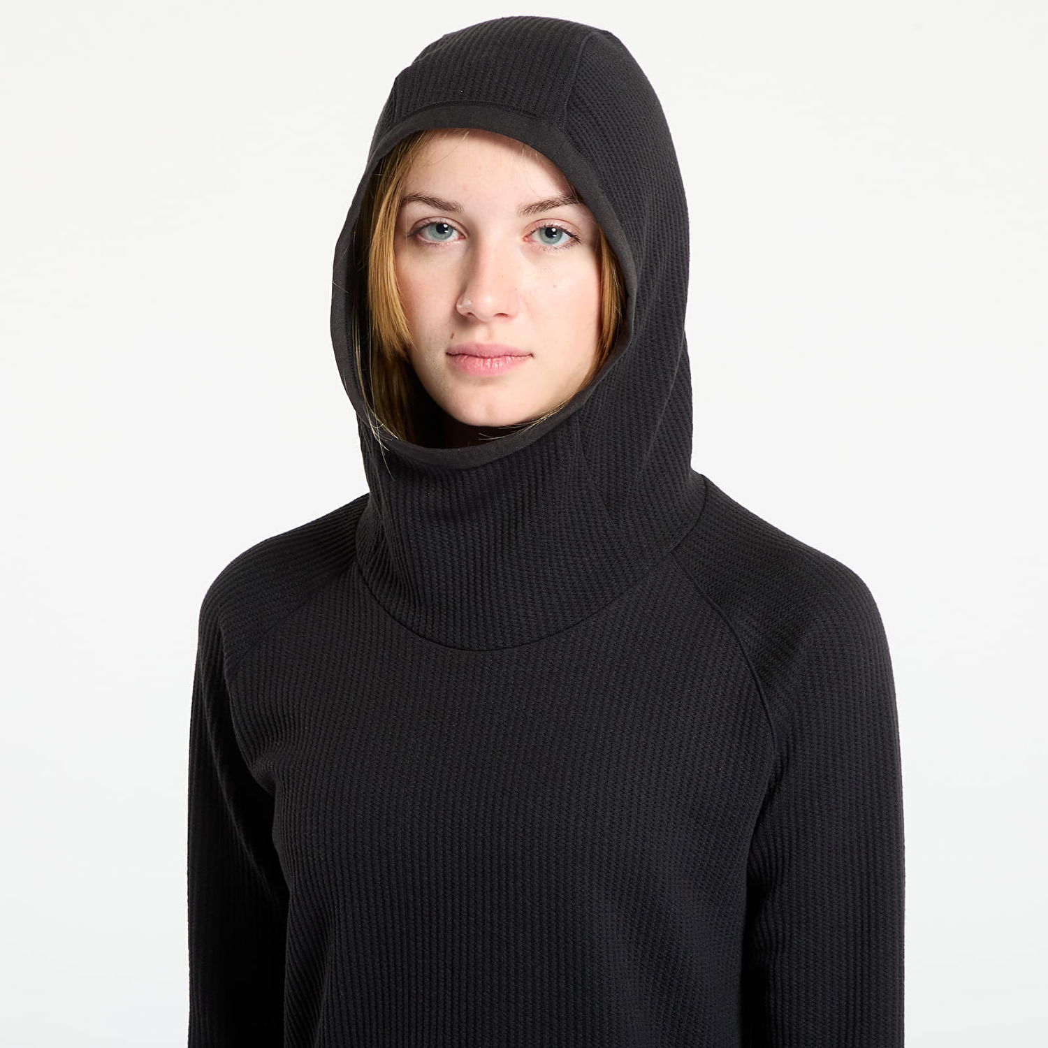 Sveter Craft Grid Hood Ribbed Mock Neck Top Čierna | 1916668-999000, 1