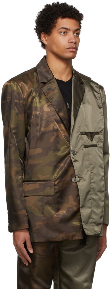 Bunda Feng Chen Wang Feng Chen Wang Camouflage Paneled Blazer Zelené | FS13JAC112, 1