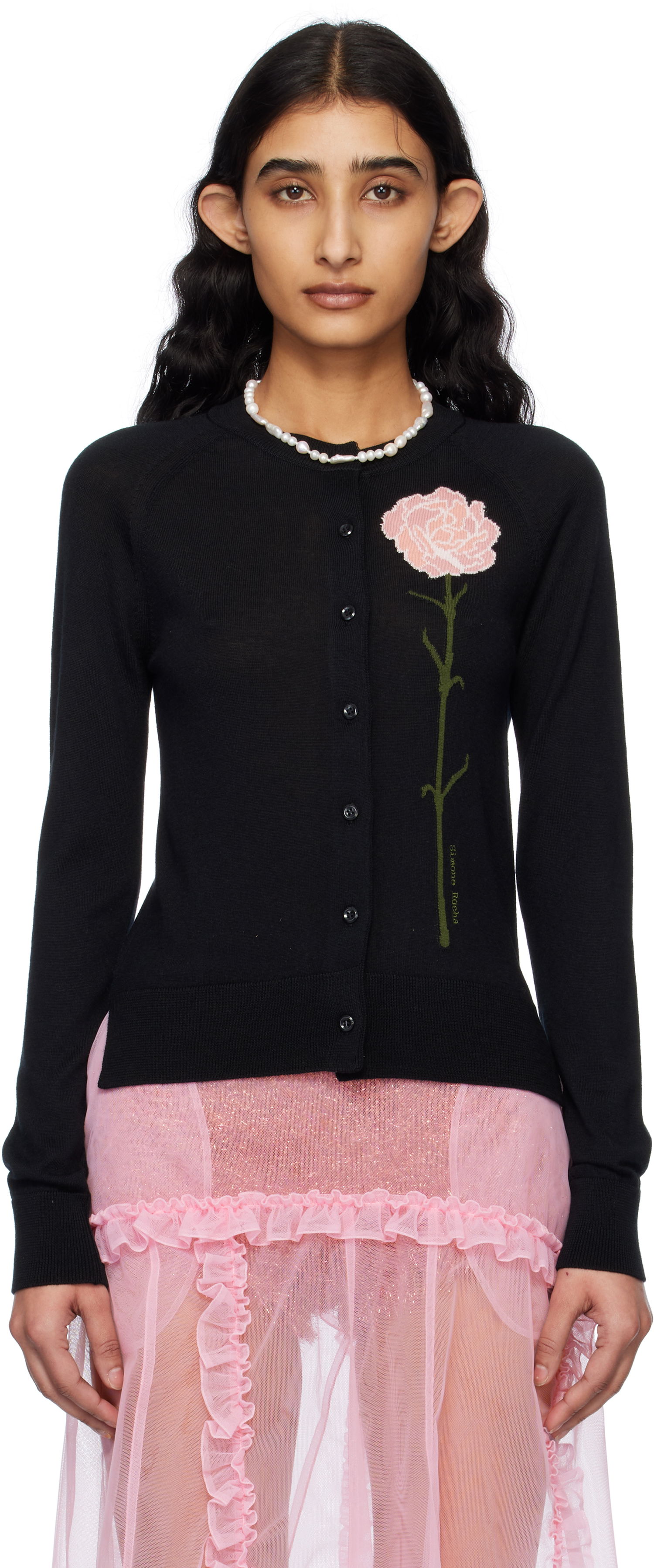 Sveter Simone Rocha Simone Rocha Carnation Cardigan Čierna | KMK17 0647, 0