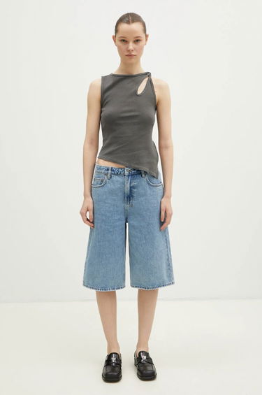Šortky Ksubi KSUBI Low Rider High Waist Long Denim Shorts Modrá | WPS24WA012, 5