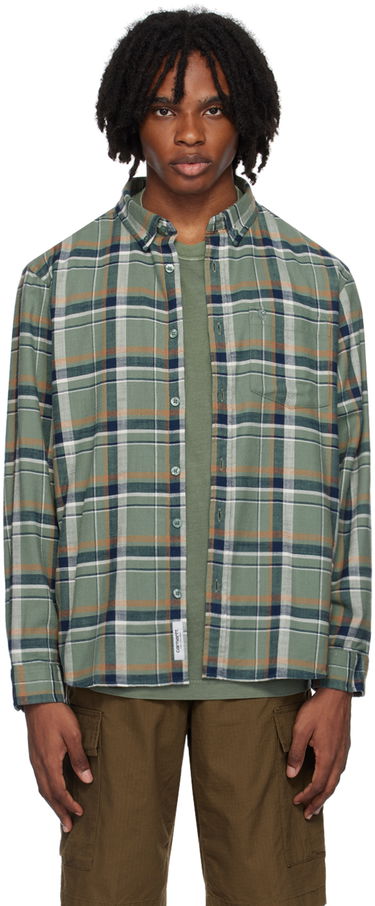 Košeľa Carhartt WIP Plaid Relaxed Fit Cotton Shirt Zelené | I033032, 0