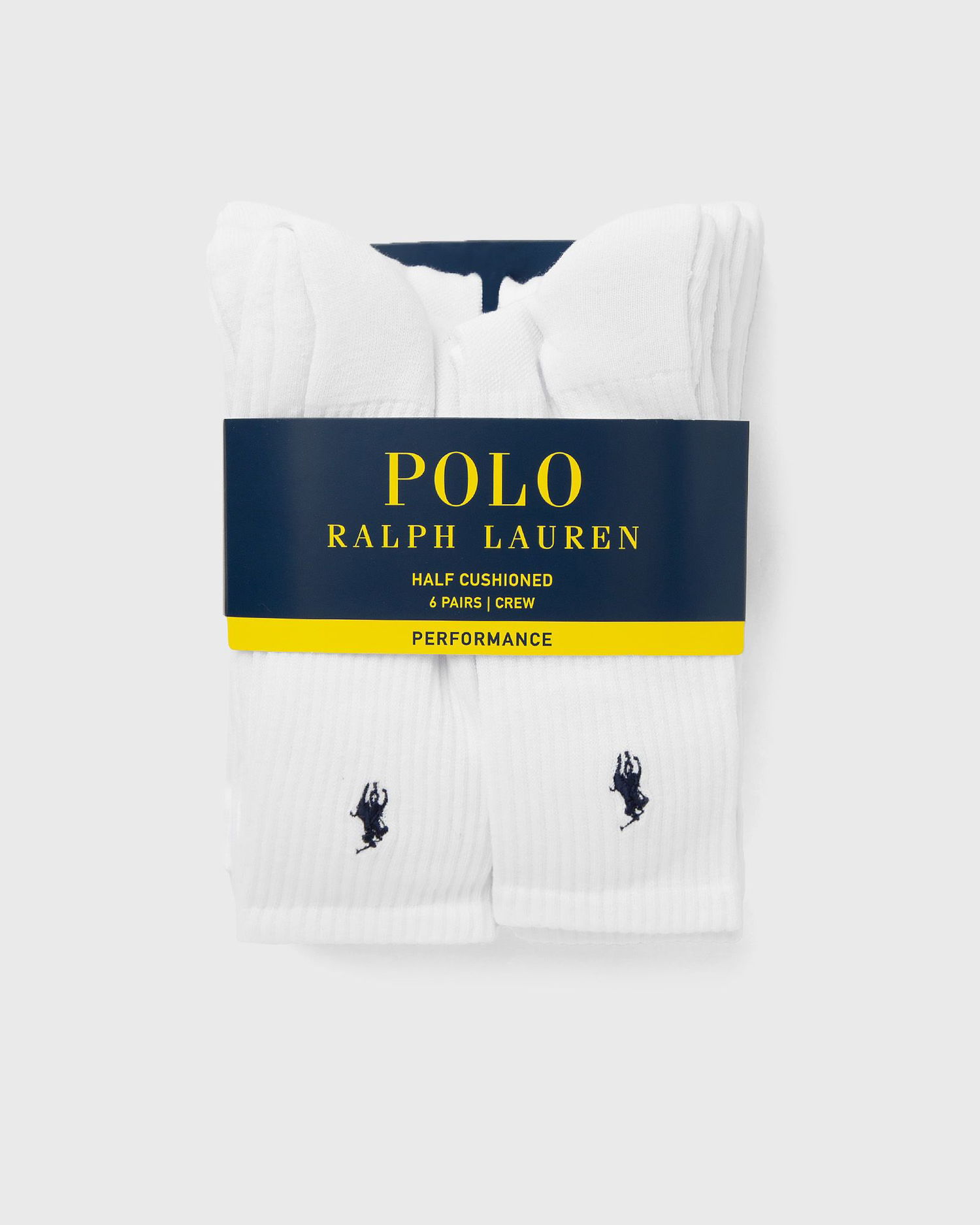 Ponožky Polo by Ralph Lauren 6-Pack Half Cushioned Performance Crew Socks Biela | 449943676001, 0