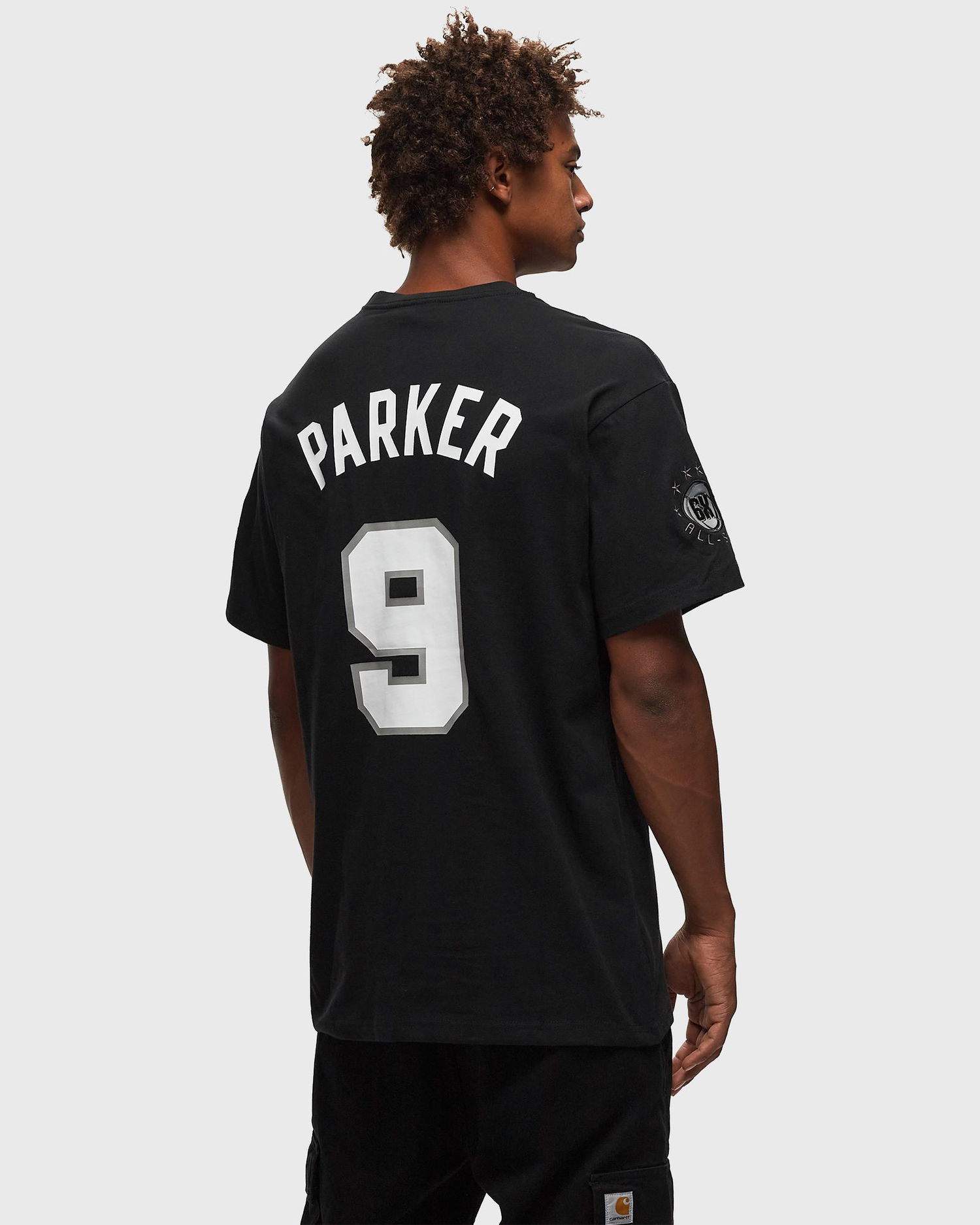 Tričko Mitchell & Ness NBA N&N PREMIUM TEE SAN ANTONIO SPURS HALL OF FAME TONY PARKER #9 Čierna | TCRW6862-SASYYTPABLCK, 1