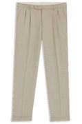 Men's Tapered Fit Micro-Patterned Virgin Wool Trousers