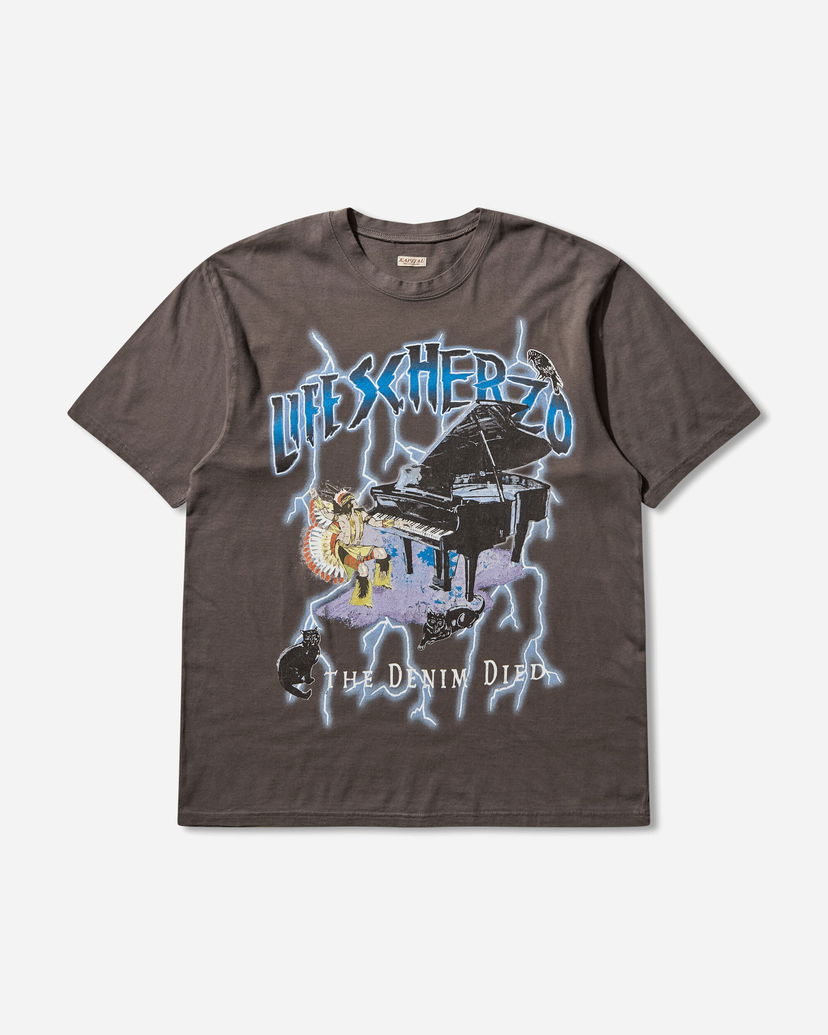 Tričko KAPITAL Jersey Crew T-Shirt (Lightning Piano) Šedá | K2503SC063 IB