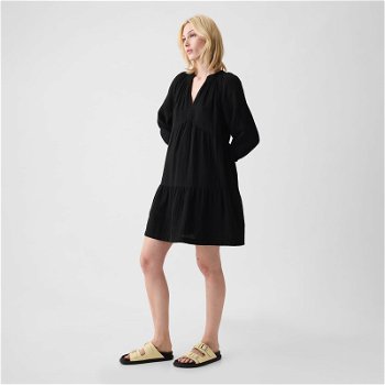 GAP Dresses Longsleeve Gauze Mini Dress Black 429447-03