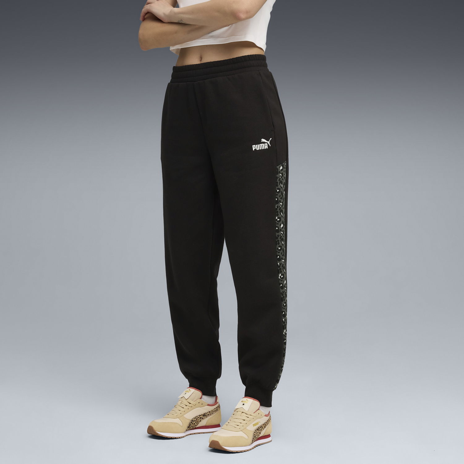 Tepláky Puma Essentials Animal Print Comfort High-Waisted Sweatpants Čierna | 688086_01, 1