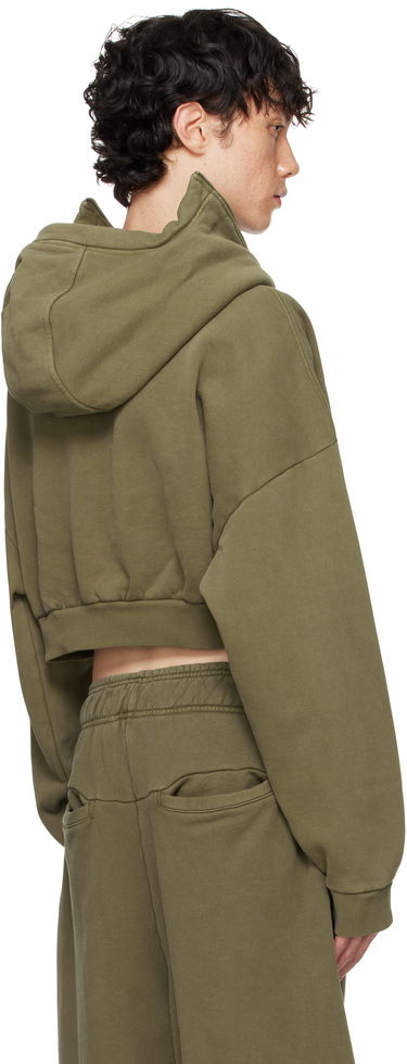 Mikina Entire Studios Entire Studios Cropped Full-Zip Hoodie Zelené | ES2156MI, 2