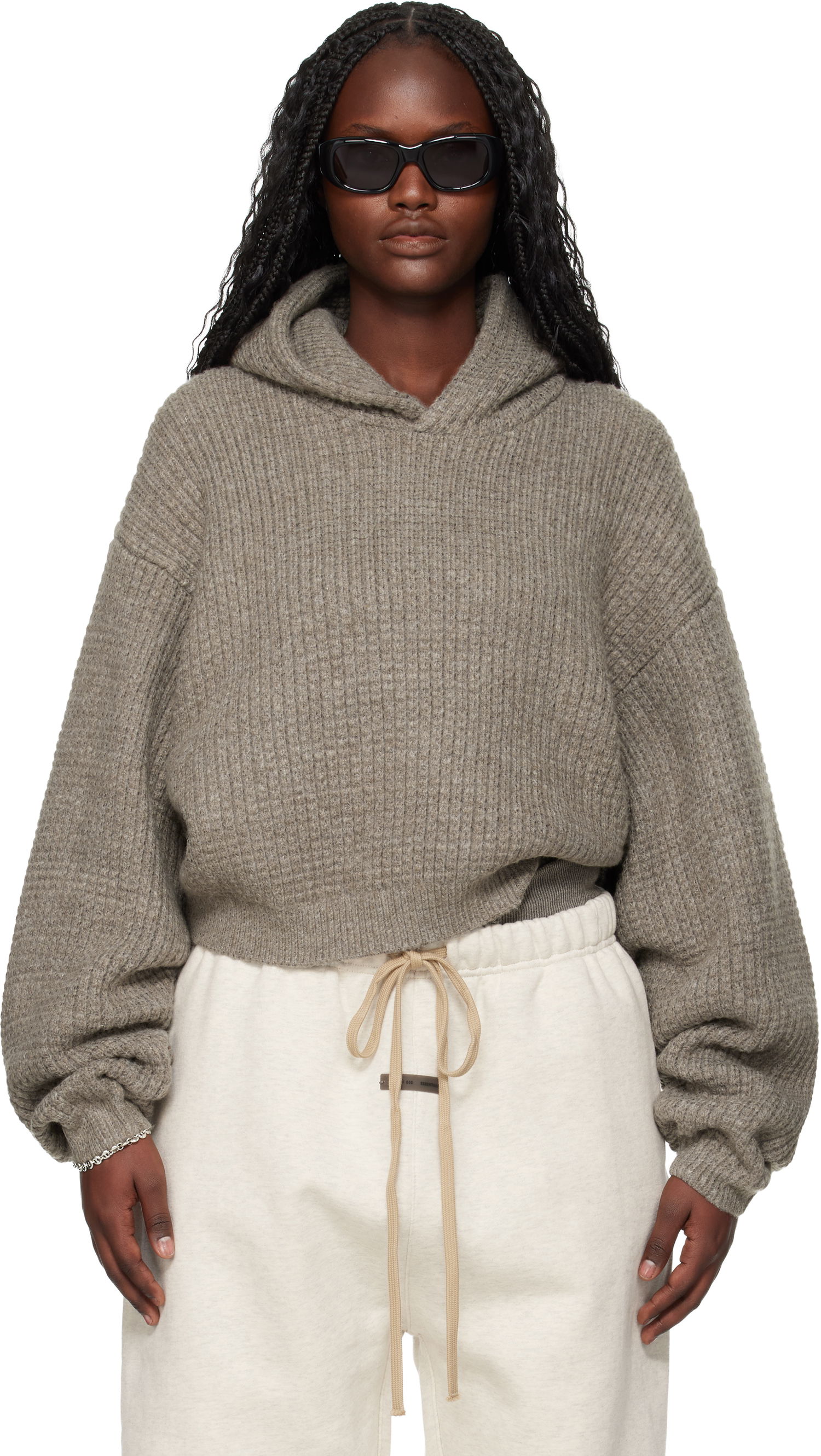 Mikina Fear of God ESSENTIALS Holiday Heavy Waffle 90s Hoodie Šedá | 192HO255012FW, 0