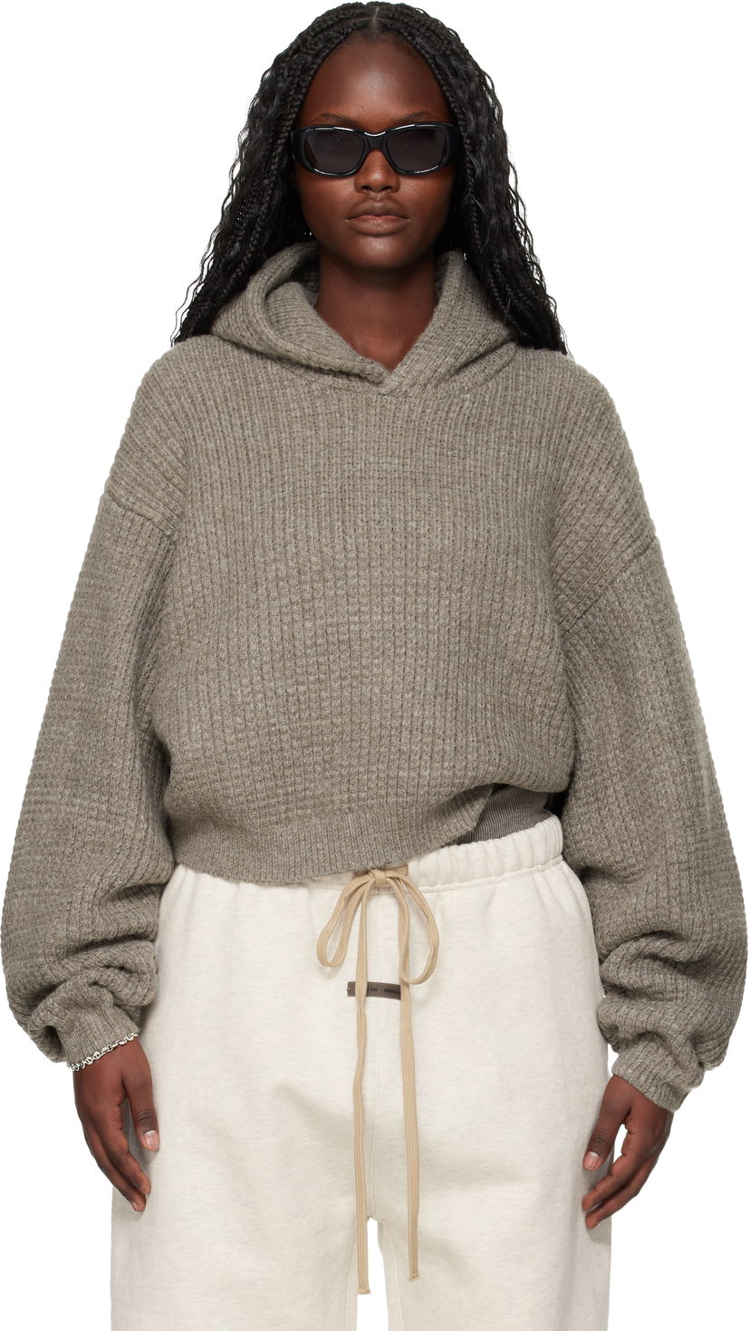 Mikina Fear of God ESSENTIALS Holiday Heavy Waffle 90s Hoodie Šedá | 192HO255012FW