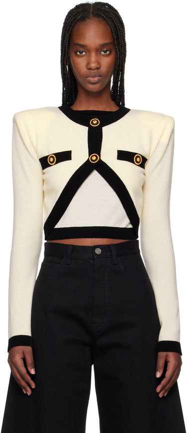 Sveter Balmain Balmain Knit Faux-Cardigan Sweater Biela | EF1KA120KH91, 0