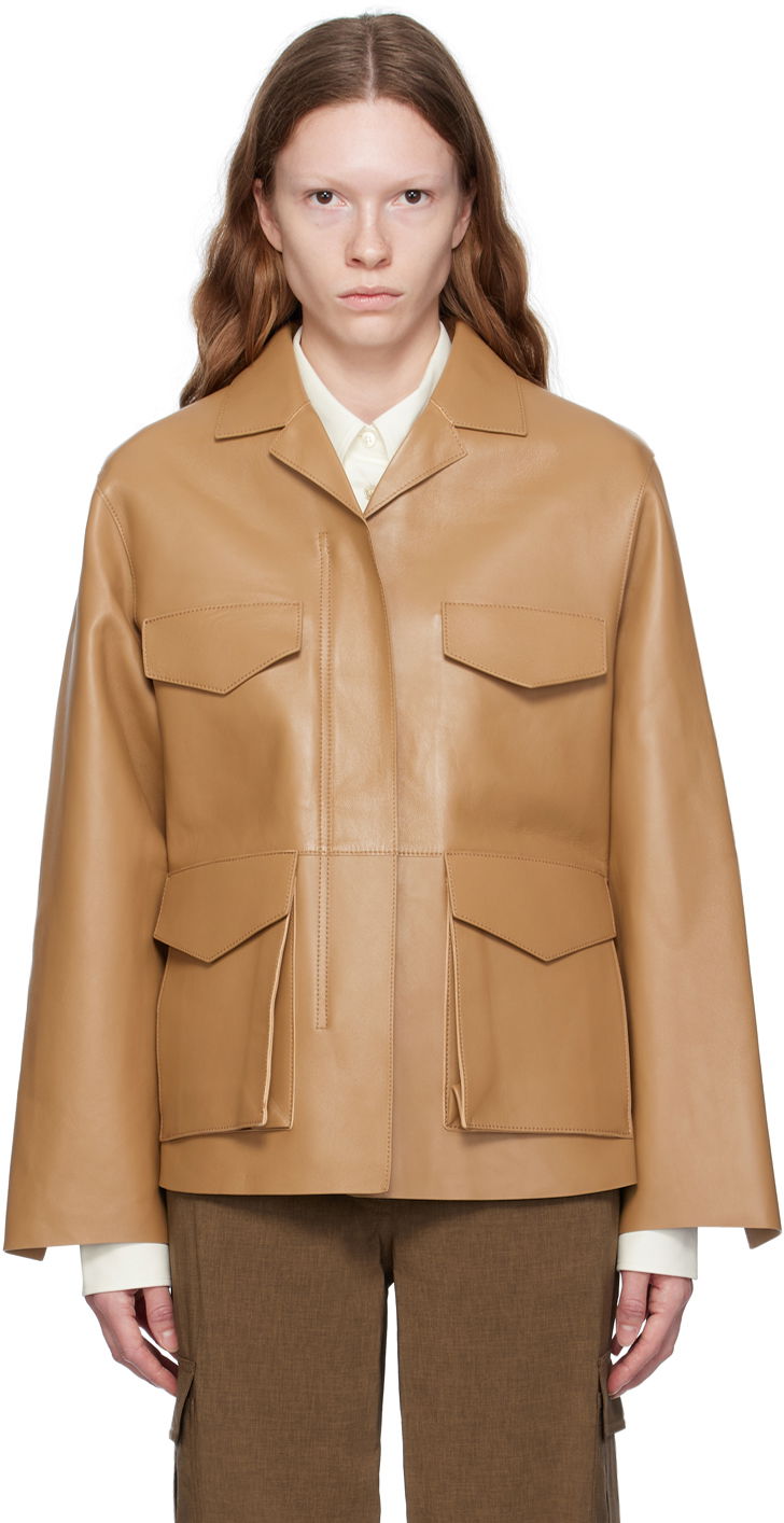 Bunda TOTEME Army Leather Jacket Béžová | 233-108-737, 0