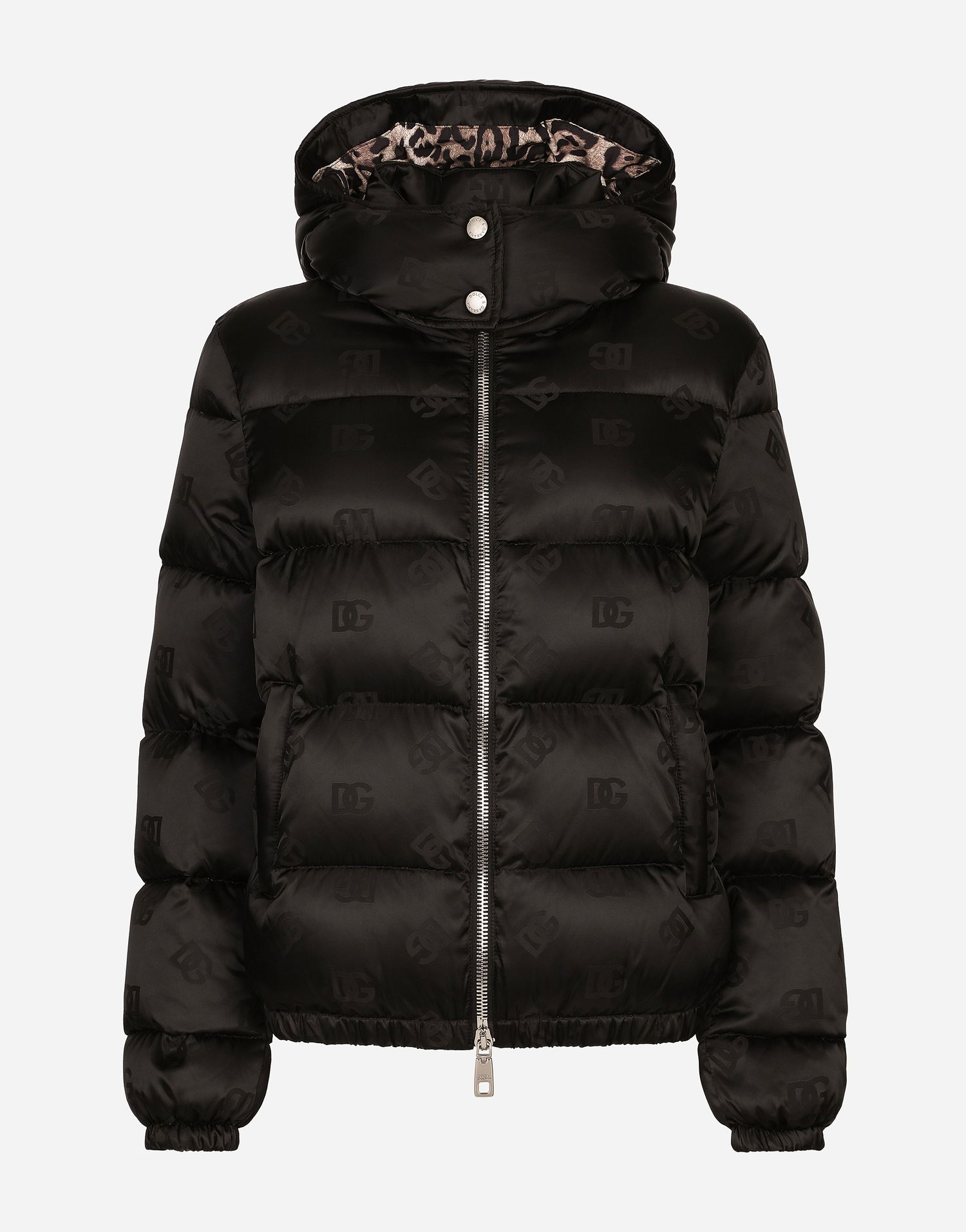 Prešívaná bunda Dolce & Gabbana Padded Satin Jacquard Down Jacket With All-over Dg Logo Čierna | F9P48TGDCL4N0000, 0