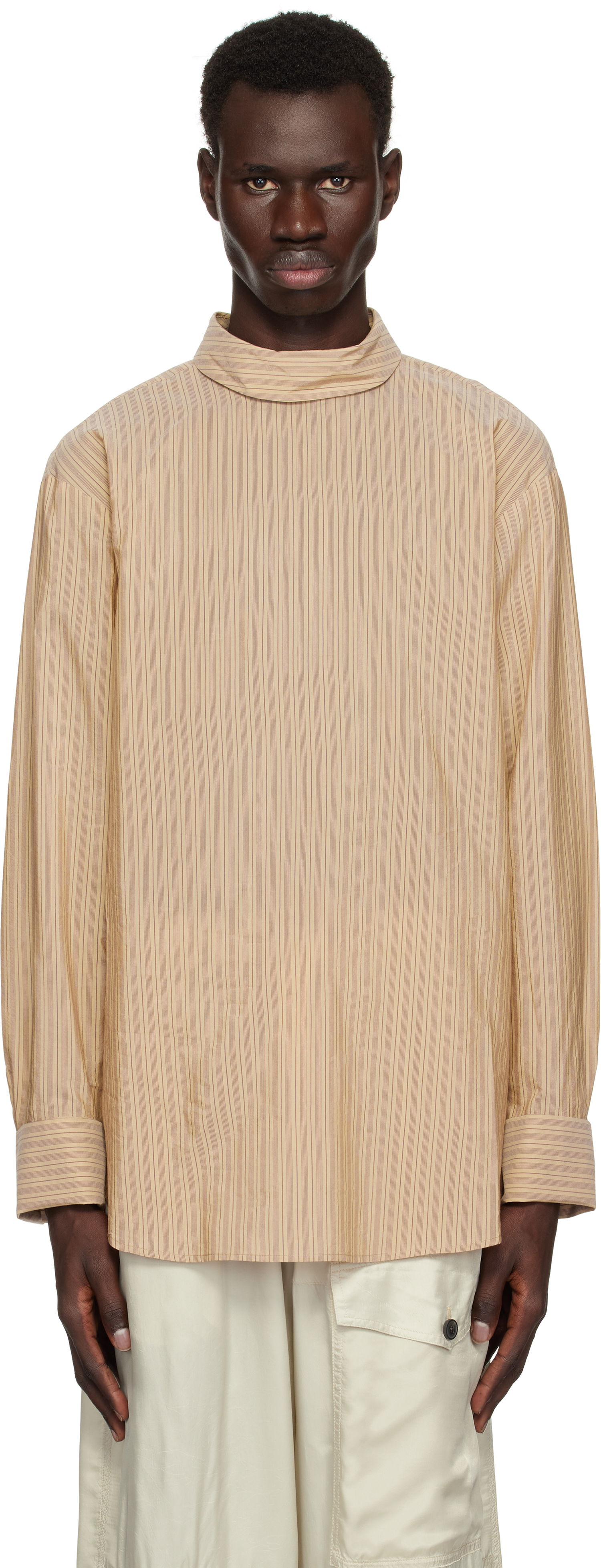 Košeľa Dries Van Noten Dries Van Noten Striped Turtleneck Shirt Béžová | 251-020704-1524, 0