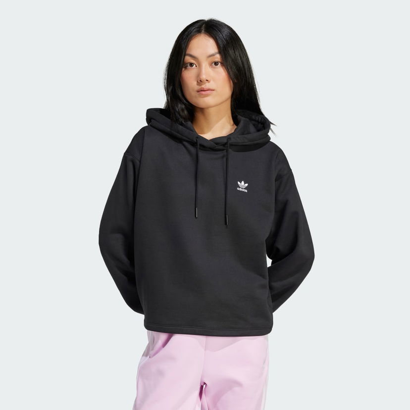 Mikina adidas Performance Trefoil Cropped Hoodie Čierna | IU2421