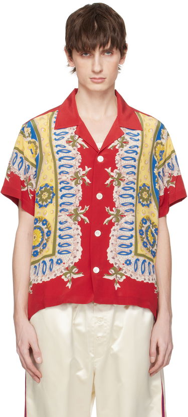 Košeľa Bode Bode Bricolage Short Sleeve Shirt Červená | MRS25SH002, 0