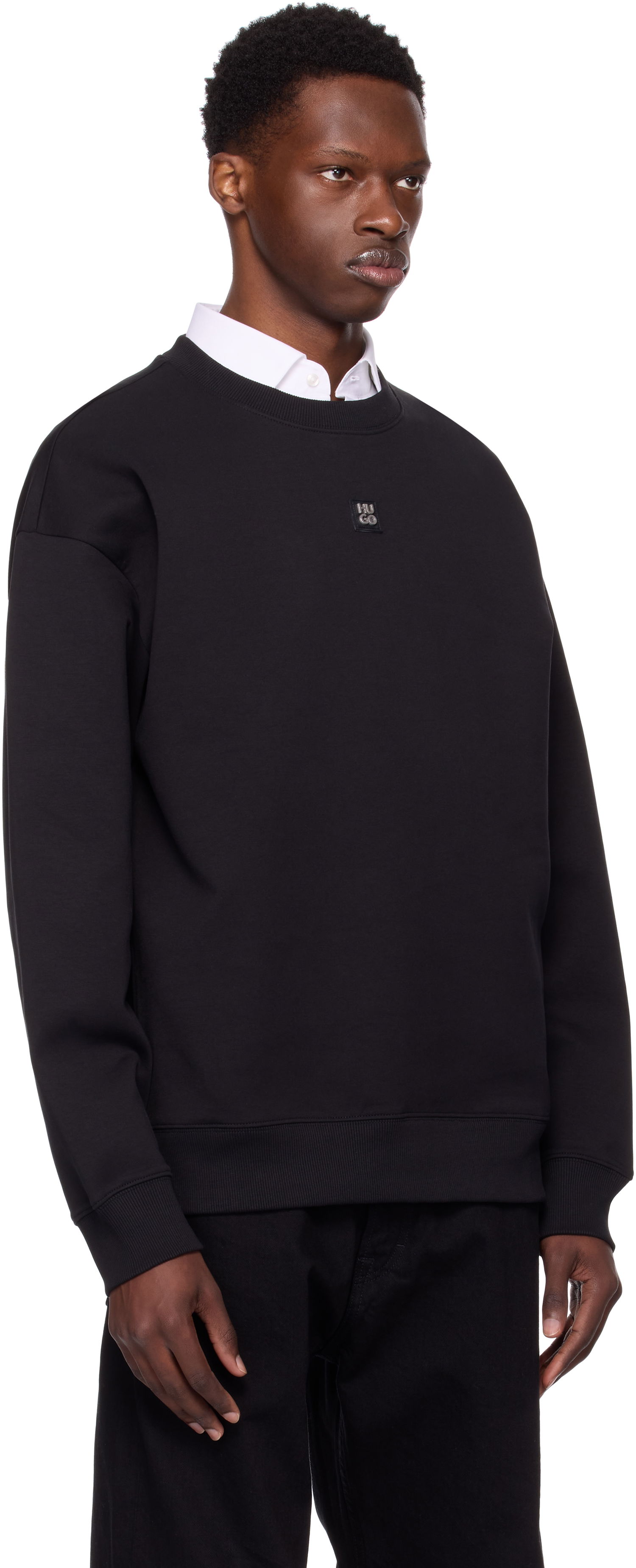 Mikina BOSS Hugo Stacked Logo Sweatshirt Čierna | 50533689, 1