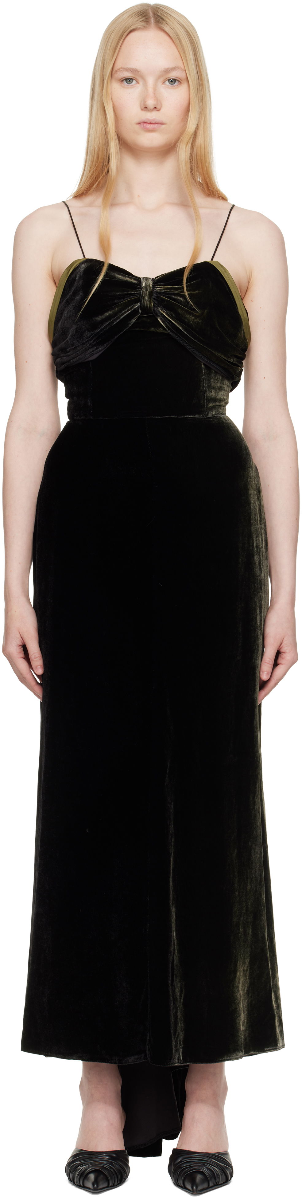 Šaty Maison Margiela Maison Margiela Velvet Maxi Dress Zelené | S51DG0003 M35345, 0