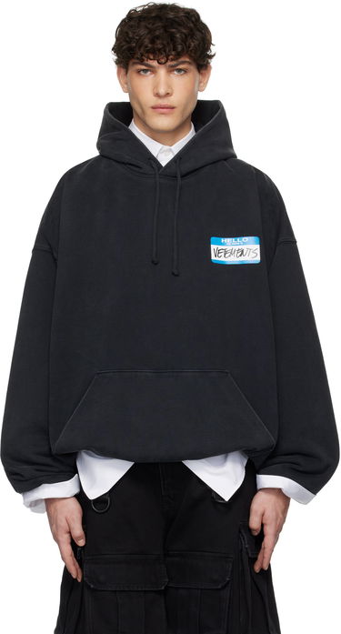 Mikina VETEMENTS 'My Name' Sticker Cropped Boxy Hoodie Čierna | UA66HD650B, 0