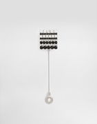 Dolce & Gabbana Rhinestone and Metal Brooch with Logo