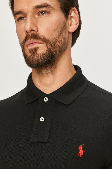 Polo tričko Polo by Ralph Lauren Long Sleeve Slim Fit Polo Čierna | 710681126037, 4