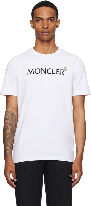 Tričko Moncler Moncler Flocked Logo Cotton T-Shirt Biela | K20918C000368390T, 0