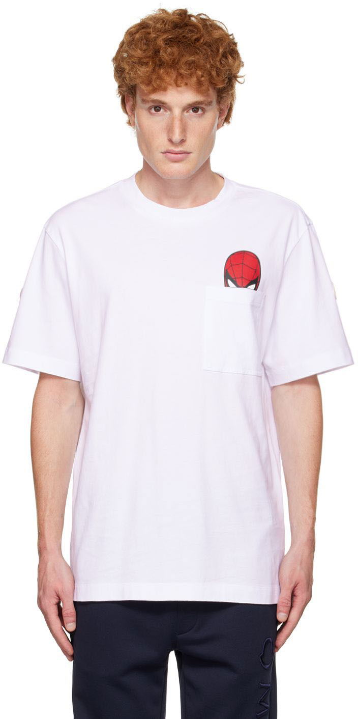 Tričko Moncler Spider-Man Motif T-Shirt Biela | H20918C000058390T, 0