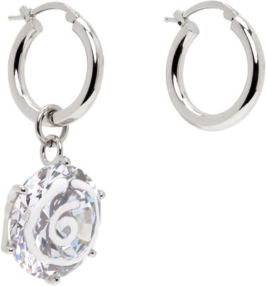 Náušnice Maison Margiela MM6 Maison Margiela Silver Crystal Spiral Drop Earrings Metalická | SM7VG0087 P8372, 1