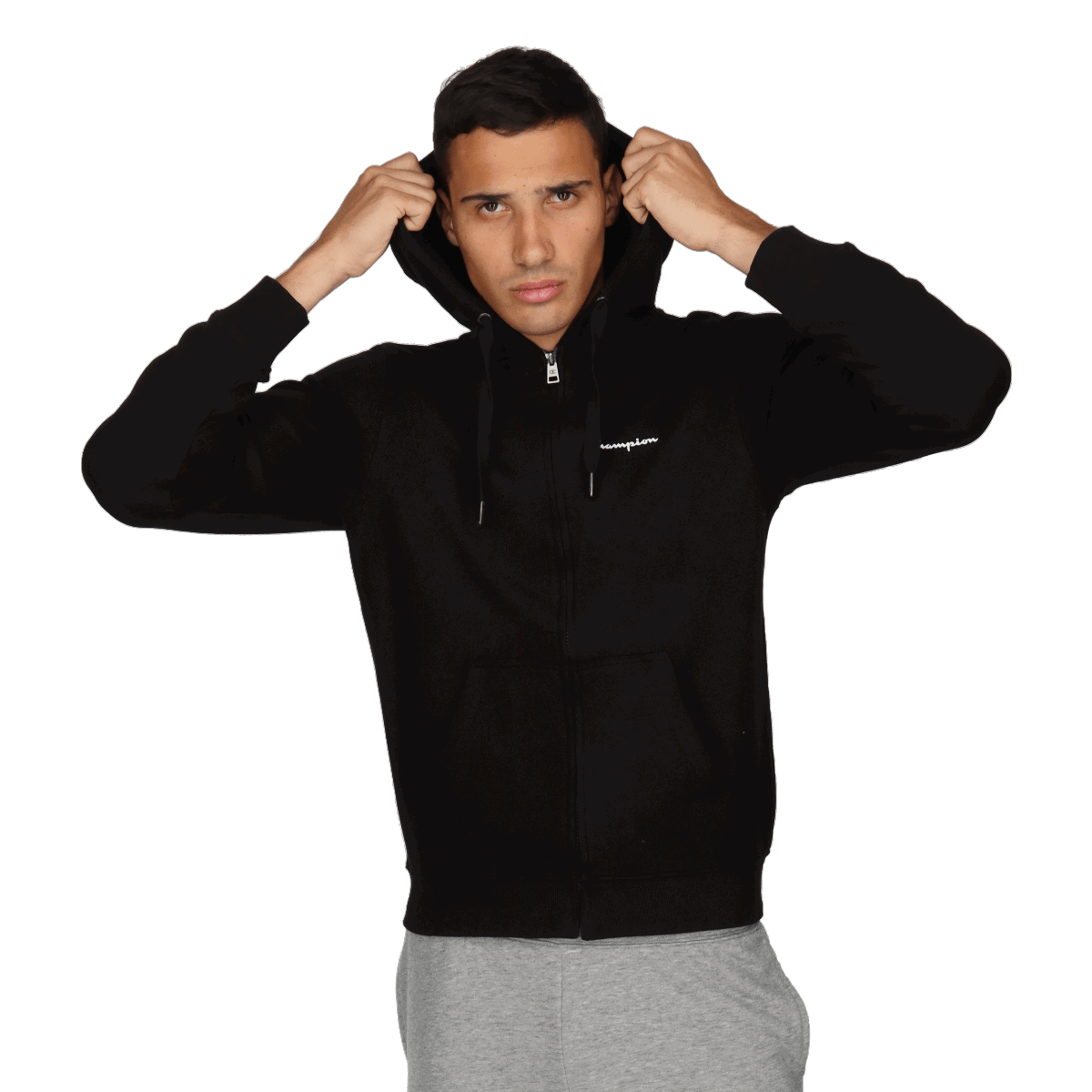 Mikina Champion BASIC Full-Zip Hoodie Čierna | CHA201M600-01, 0