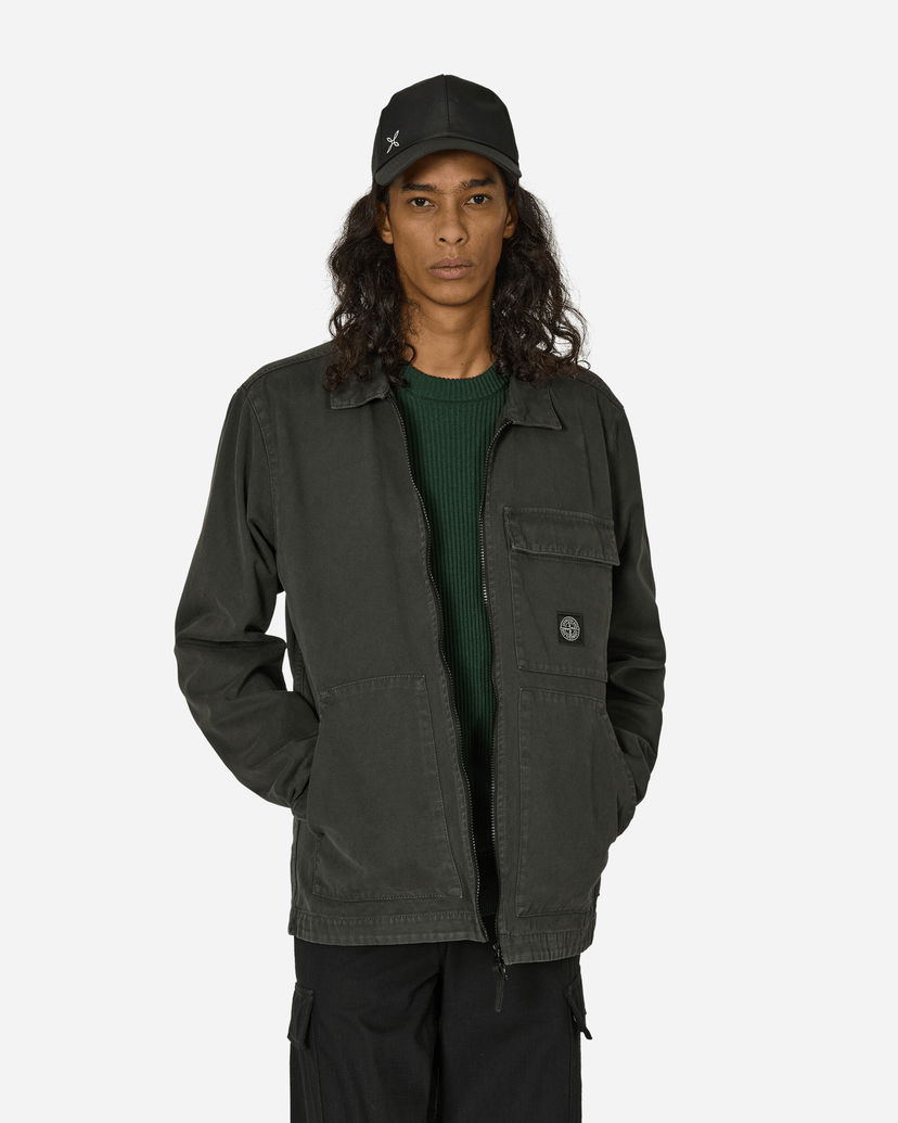 Bunda Stone Island Panama Cotton OLD Effect Overshirt Šedá | 811511501 V0162