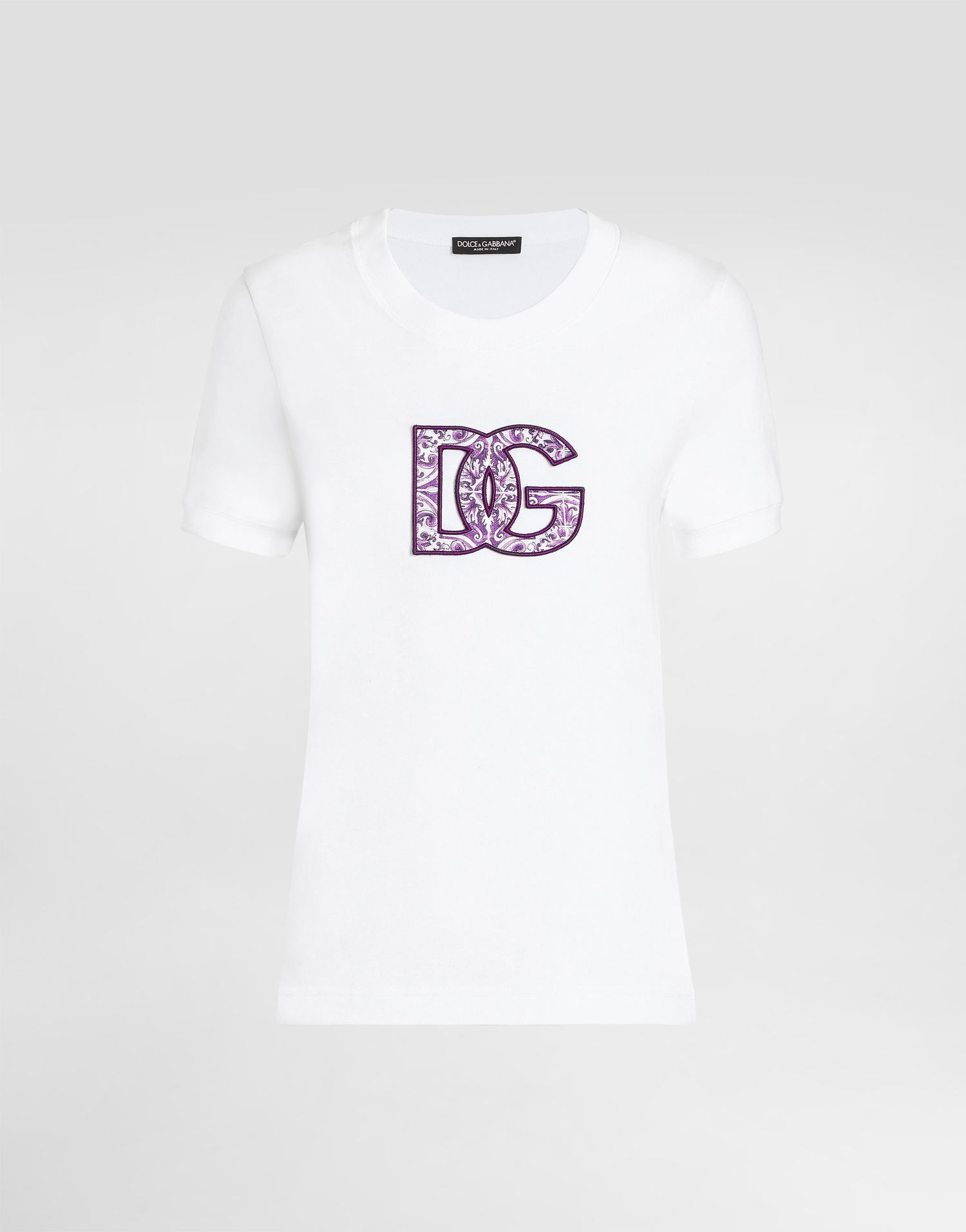 Tričko Dolce & Gabbana Dolce & Gabbana Cotton T-Shirt with DG Logo Biela | F8N08ZGDC6UW0800, 0