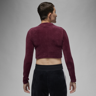 Polo tričko Nike Velour Cropped Polo Shirt Vínová | DV1400-645, 1