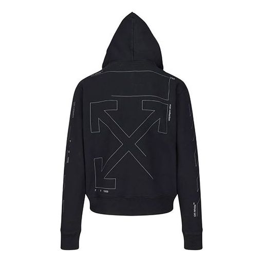 Mikina Off-White Back Logo Print Hoodie Čierna | OMBB034E19E300031091